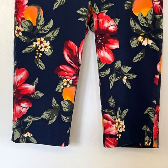 NWOT ISAAC MIZRAHI ORANGE BLOSSOM FLORAL PEDAL PUSHER CAPRIS SIZE 8 - Picture 5 of 8